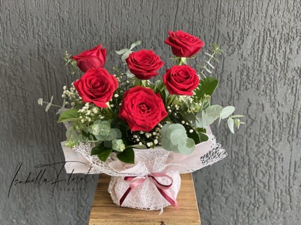 Rose Mesh Up Box 6 Stems